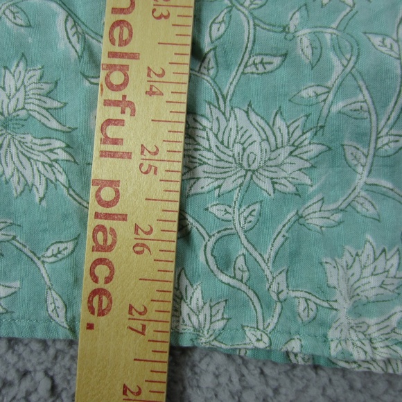 Pure Jill Tops size M Green Floral Button front 3/4 sleeves Casual Comfy relax - Picture 12 of 15